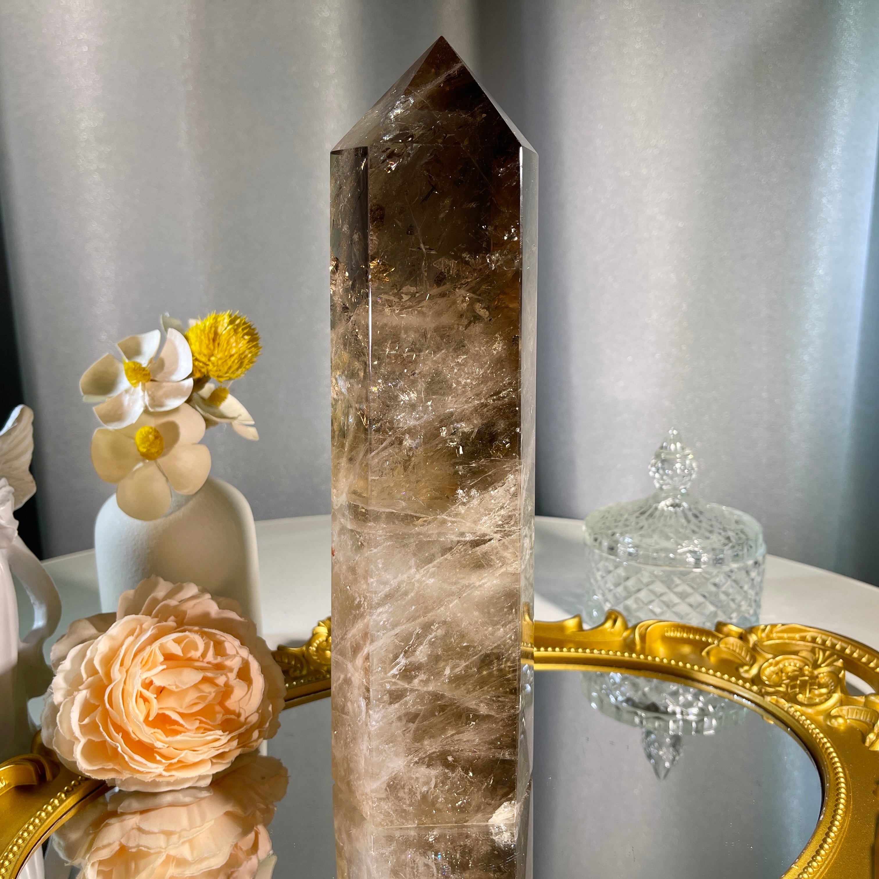 8.9"+ Smoky Quartz Tower 1PC