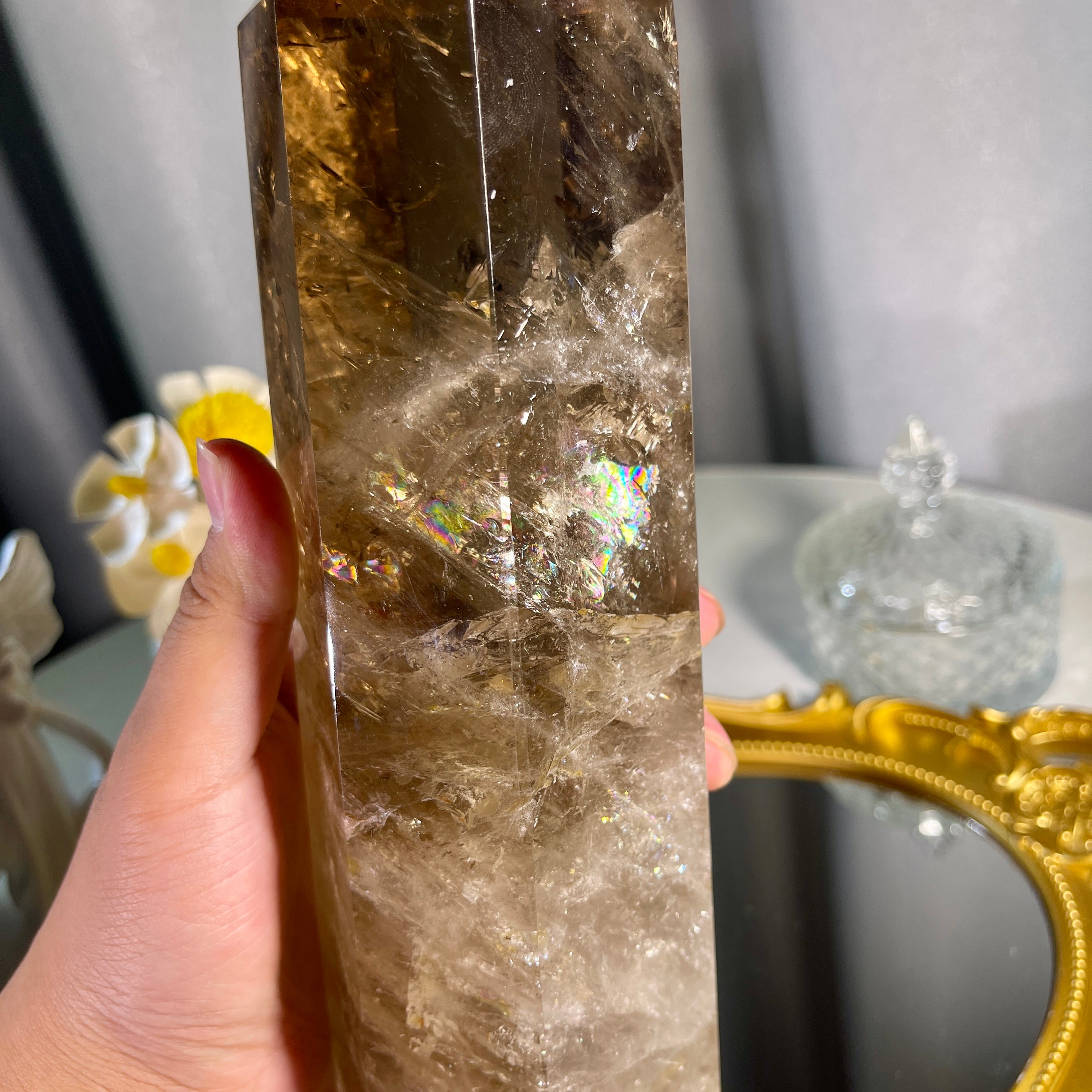 8.9"+ Smoky Quartz Tower 1PC