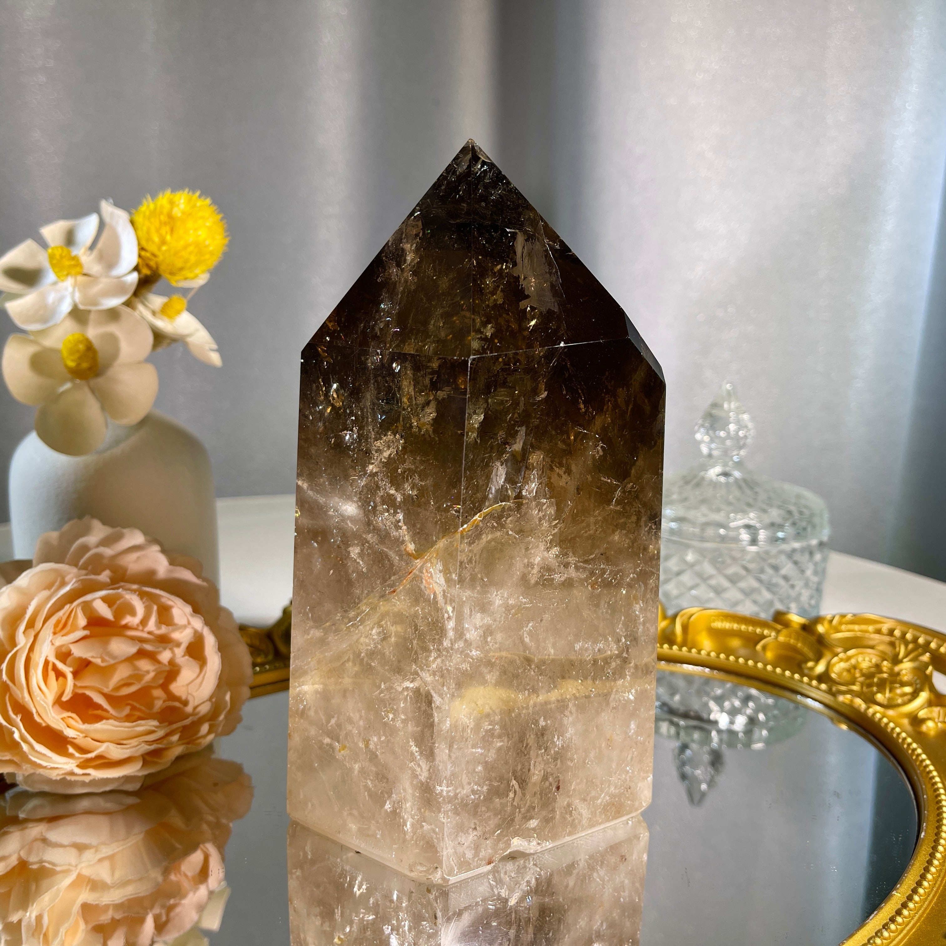 6.3"+ Smoky Quartz Tower 1PC