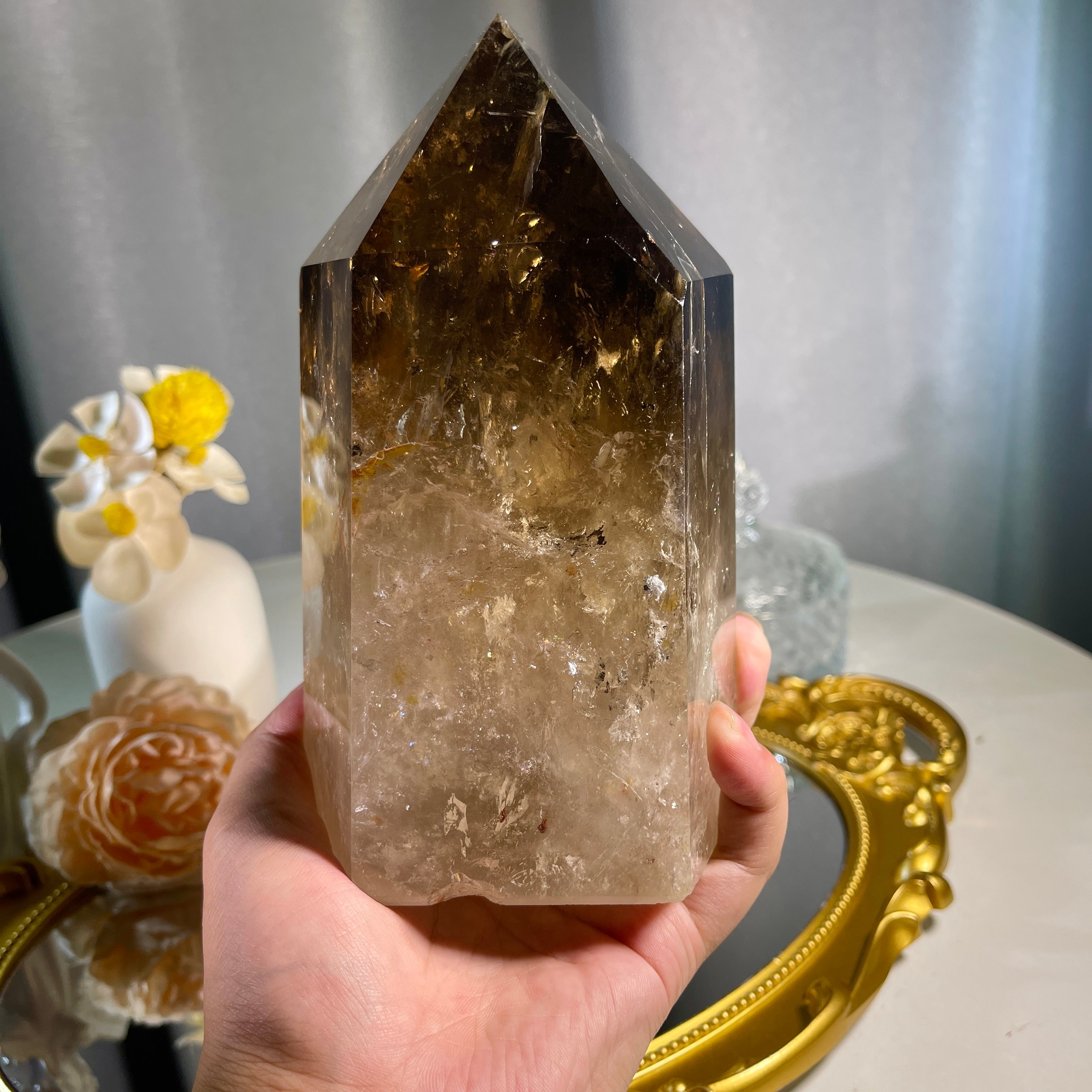 6.3"+ Smoky Quartz Tower 1PC