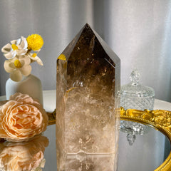 6.3"+ Smoky Quartz Tower 1PC