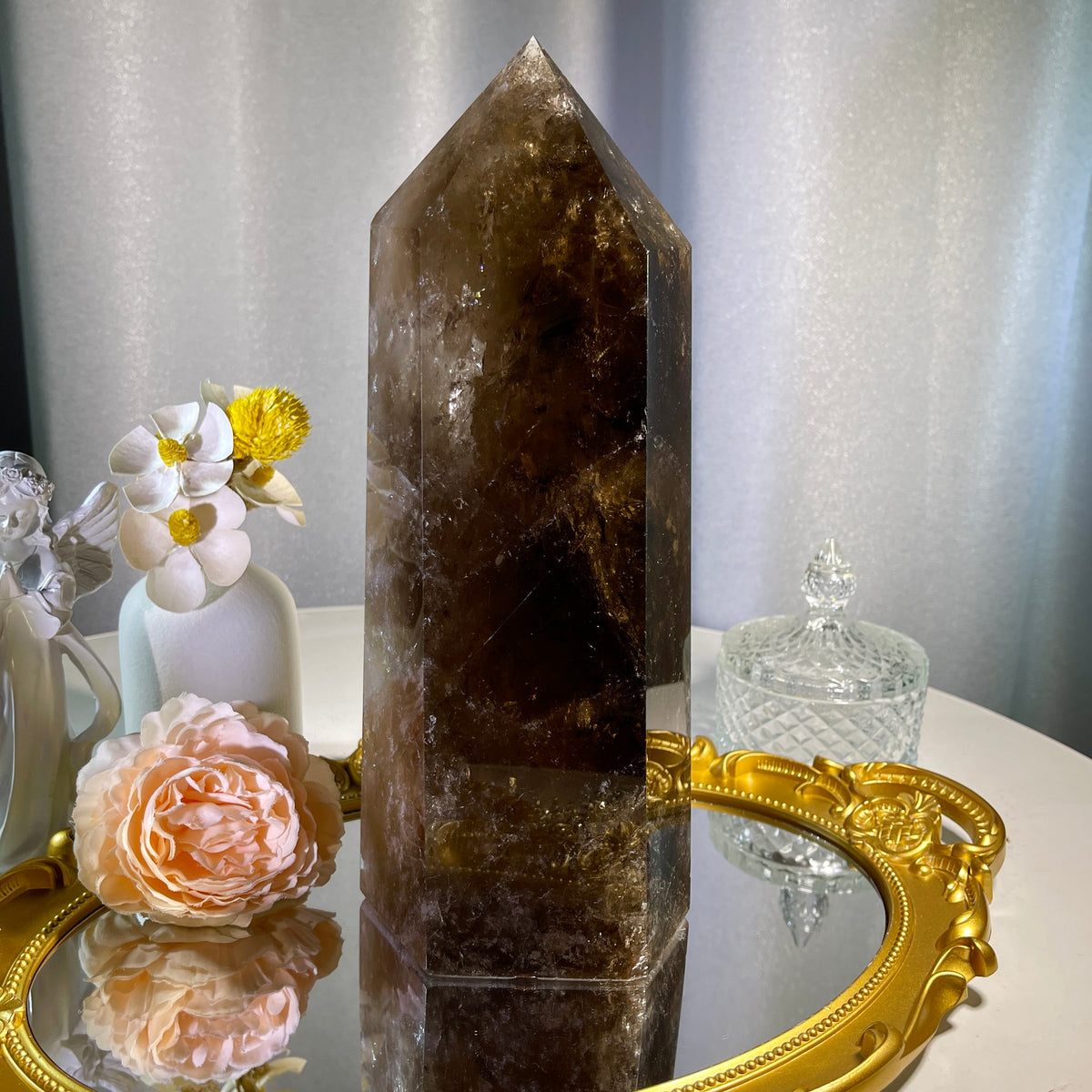 10.3"+ Smoky Quartz Tower 1PC