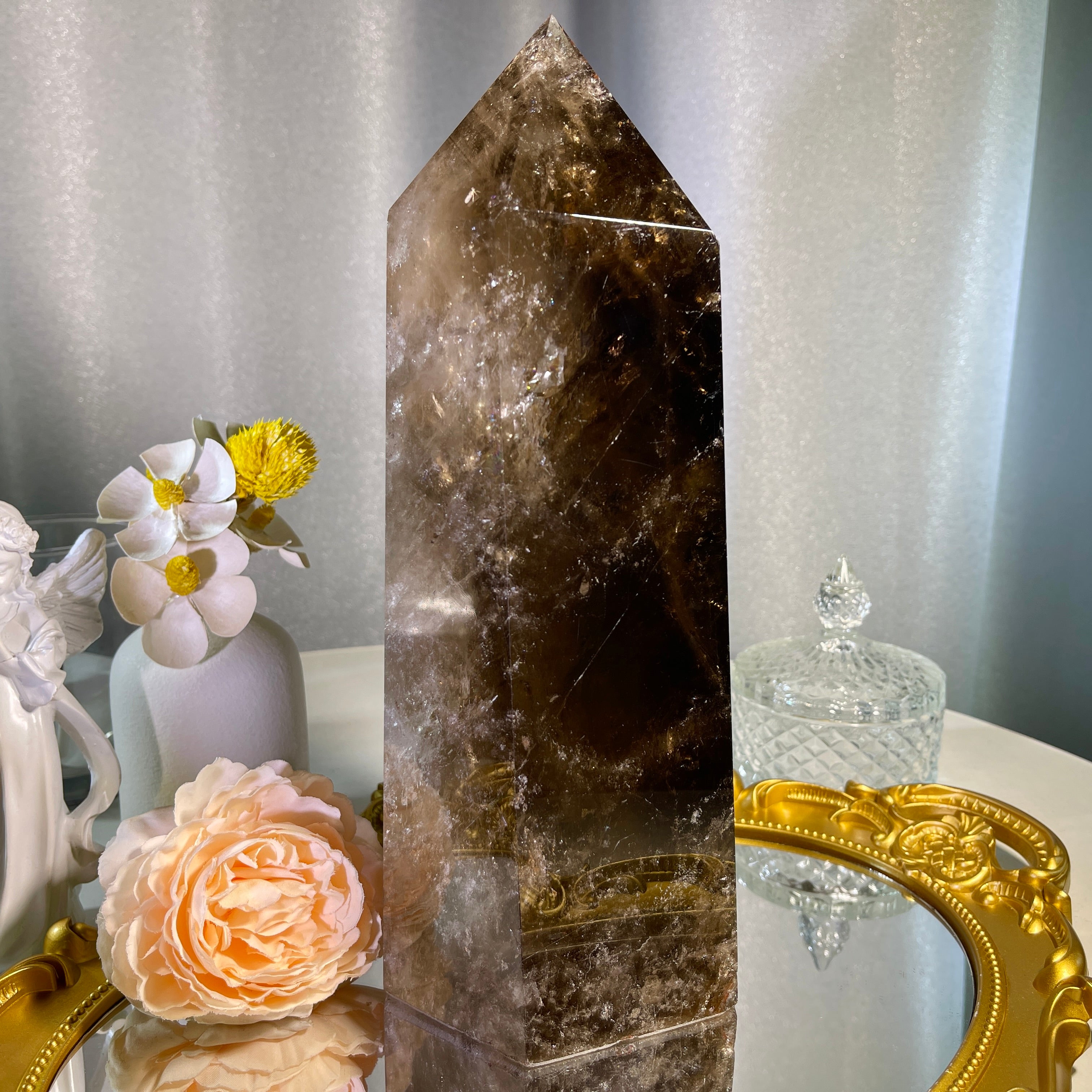 10.3"+ Smoky Quartz Tower 1PC