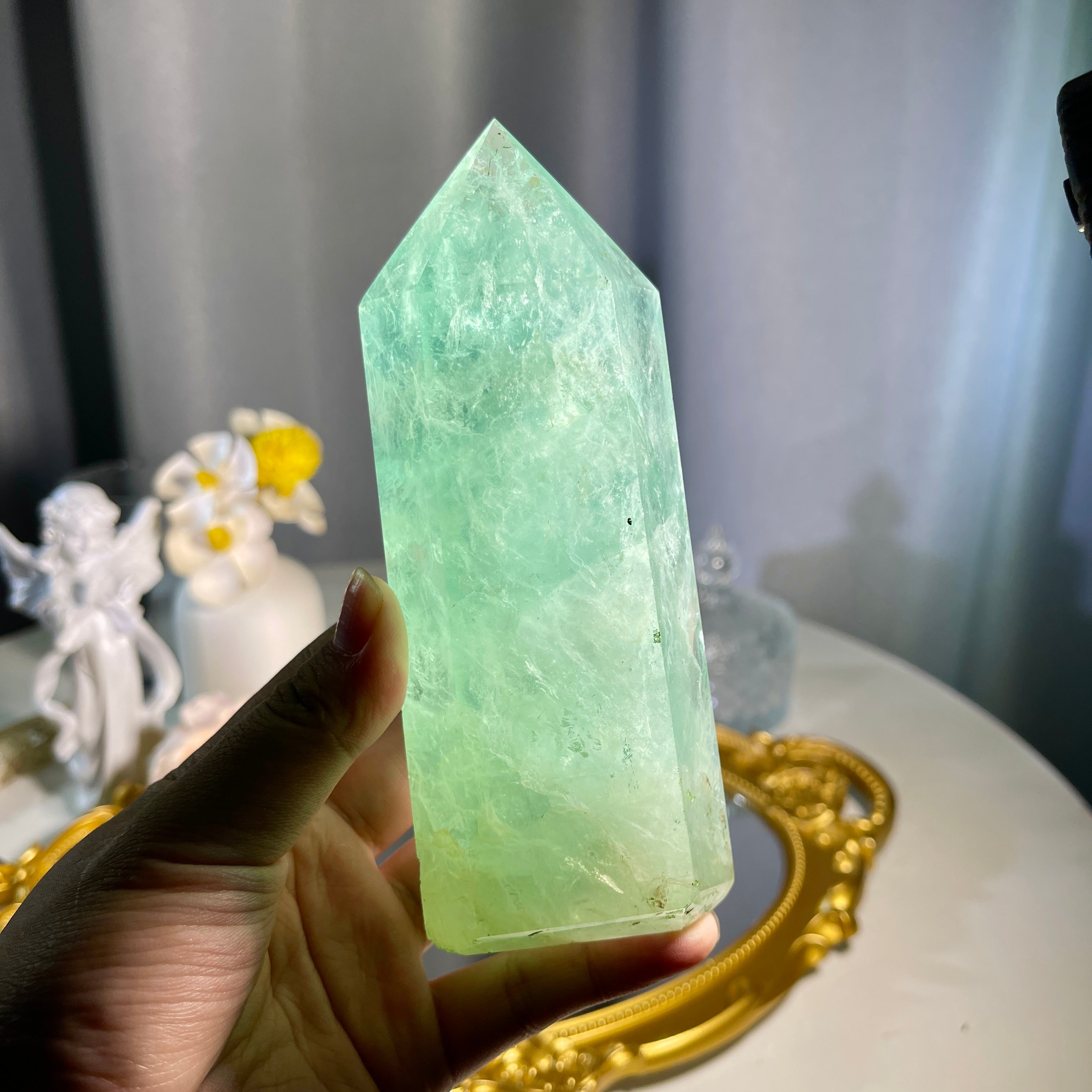 5.4"+ Green Fluorite Tower 1PC