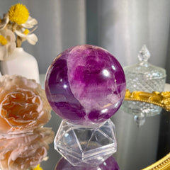 3.2"+ Purple Fluorite Sphere 1PC