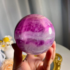 3.2"+ Purple Fluorite Sphere 1PC