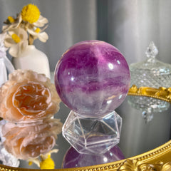 3.2"+ Purple Fluorite Sphere 1PC