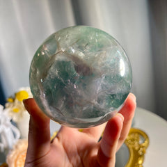 3.2"+ Green Fluorite Sphere 1PC