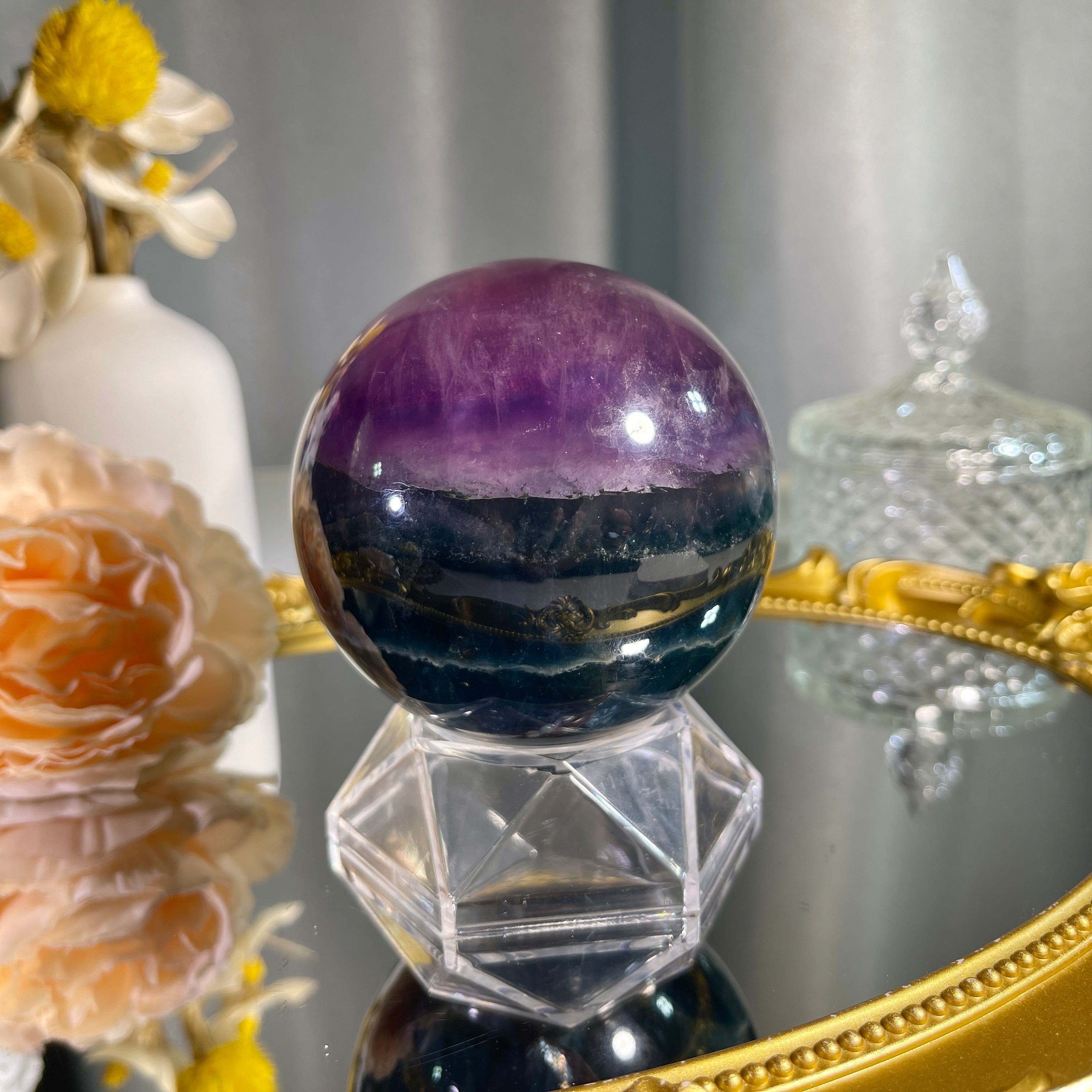 3.0"+ Purple Fluorite Sphere 1PC