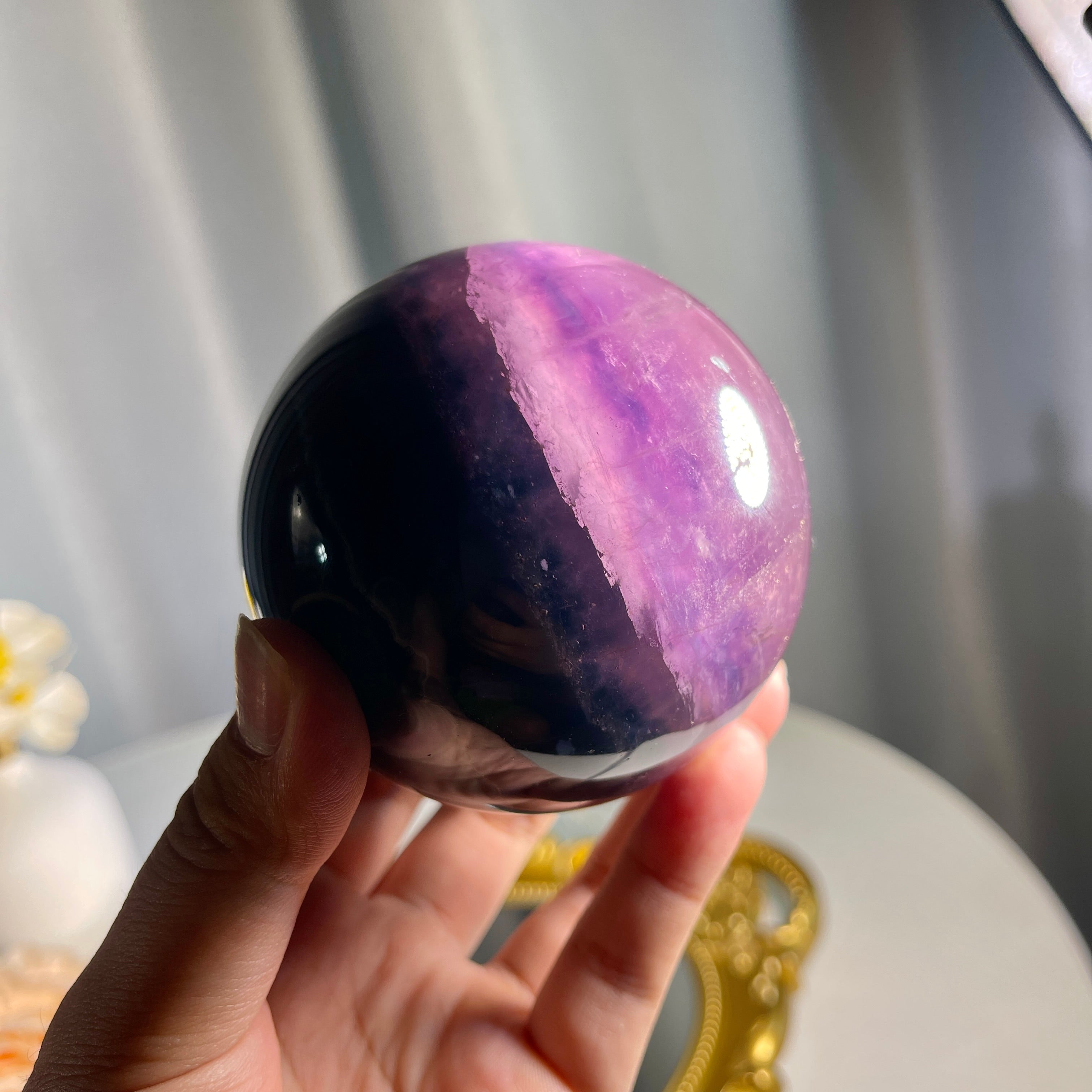 3.0"+ Purple Fluorite Sphere 1PC