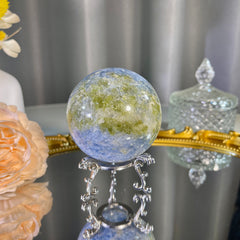 2.4"+ Blue Celestine With Olivine Sphere 1PC