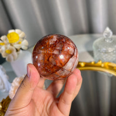 2.1"+ Fire Quartz Sphere 1PC