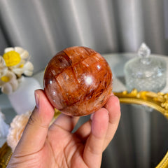 2.1"+ Fire Quartz Sphere 1PC