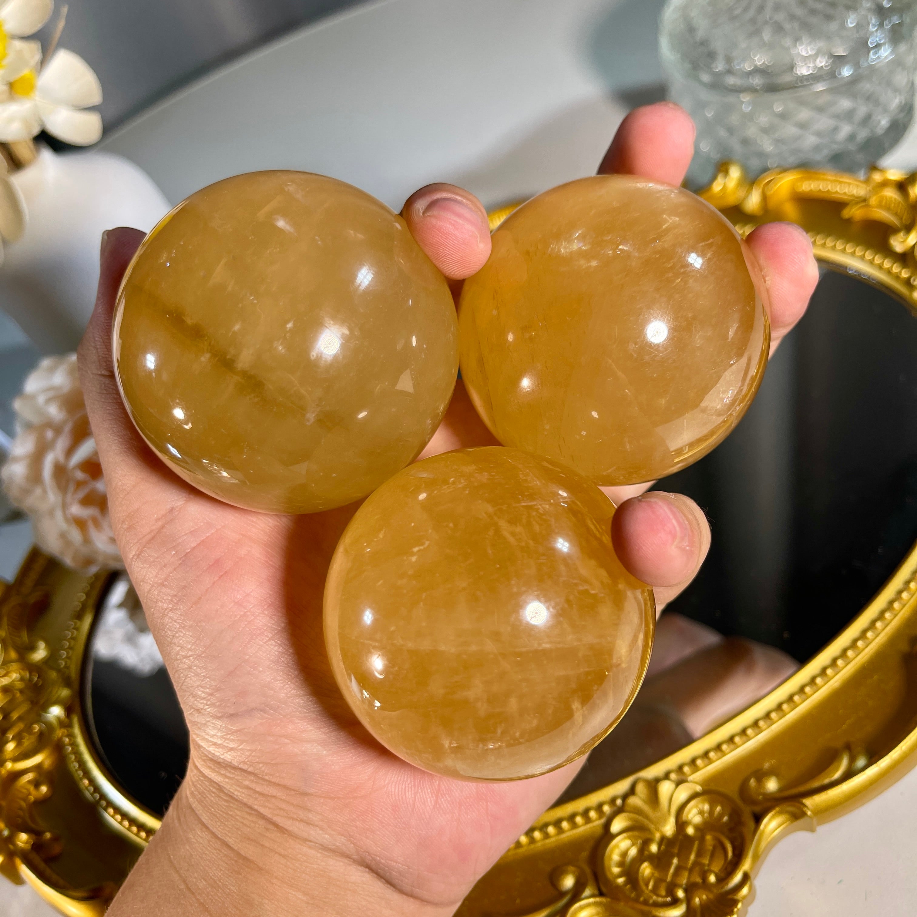 2.0"+ Honey Calcite Sphere 1PC