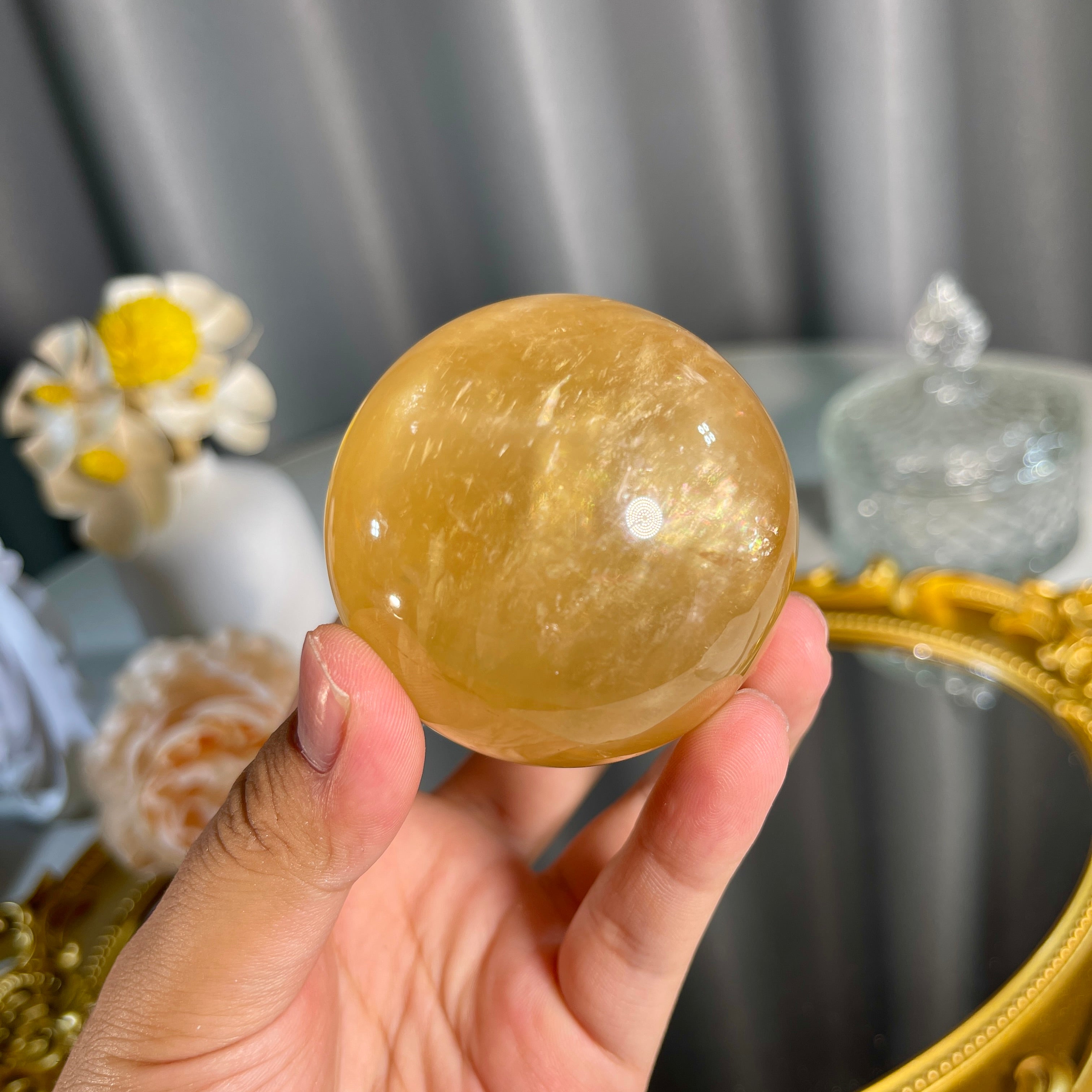 2.0"+ Honey Calcite Sphere 1PC