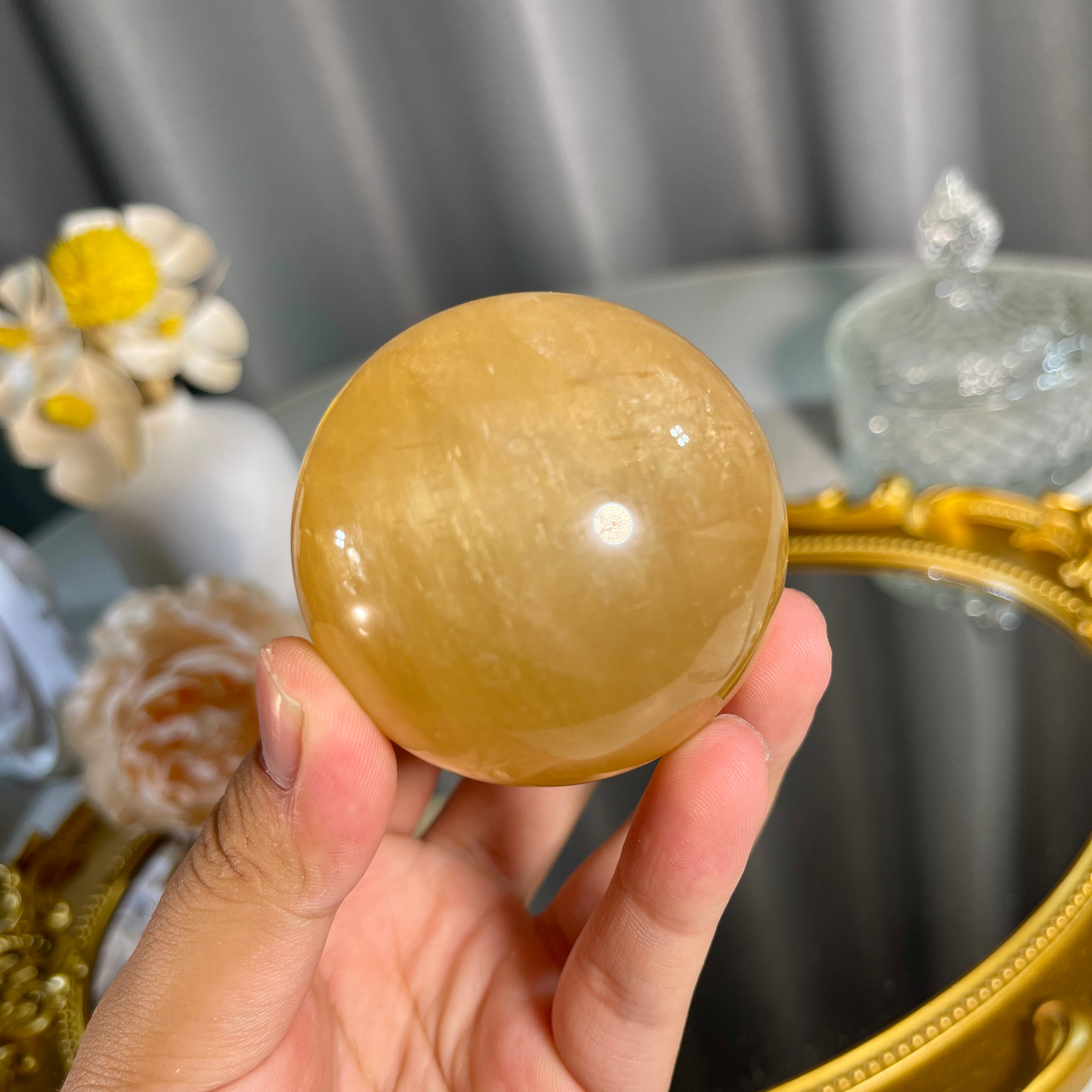 2.0"+ Honey Calcite Sphere 1PC