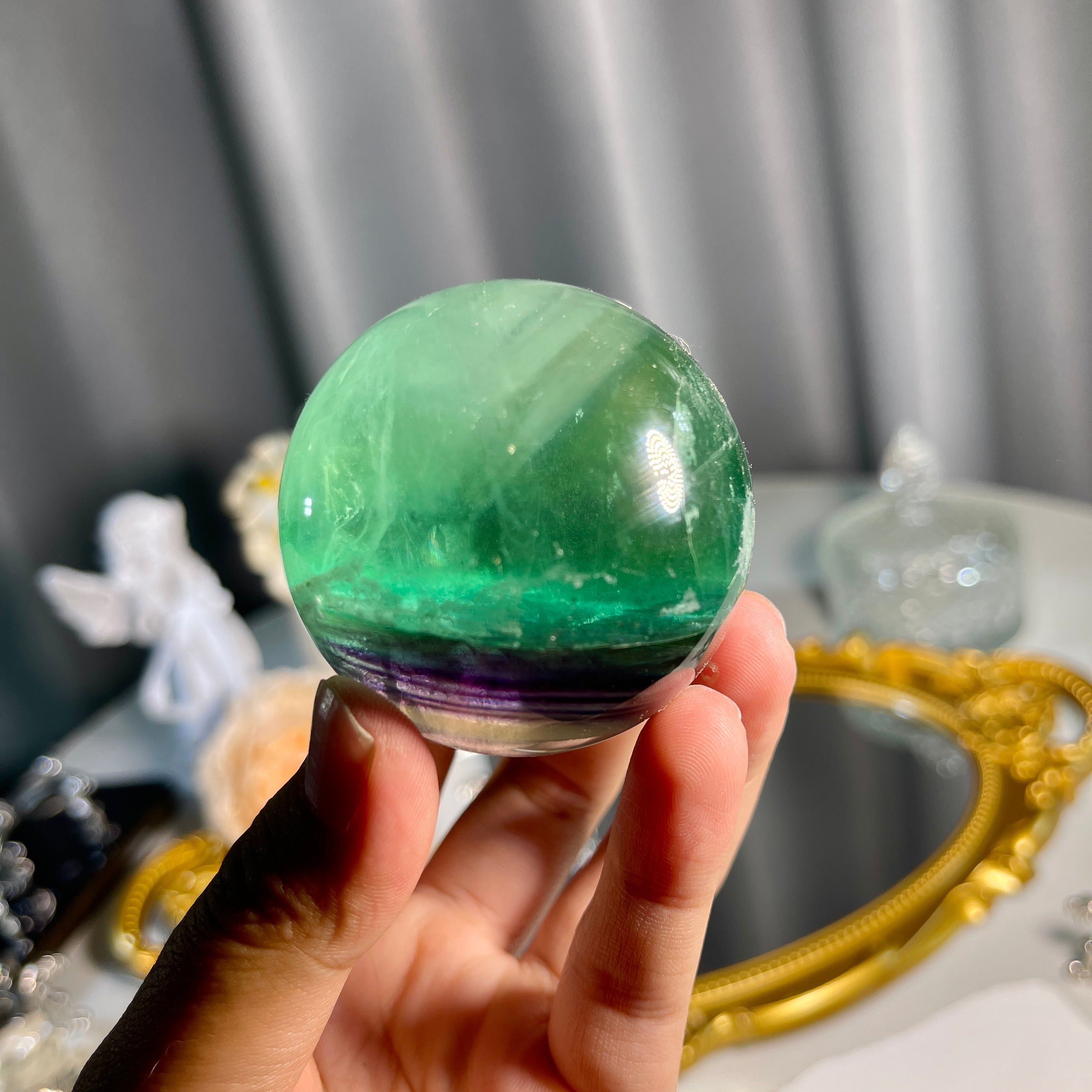 1.9"+ Green Fluorite Sphere 1PC