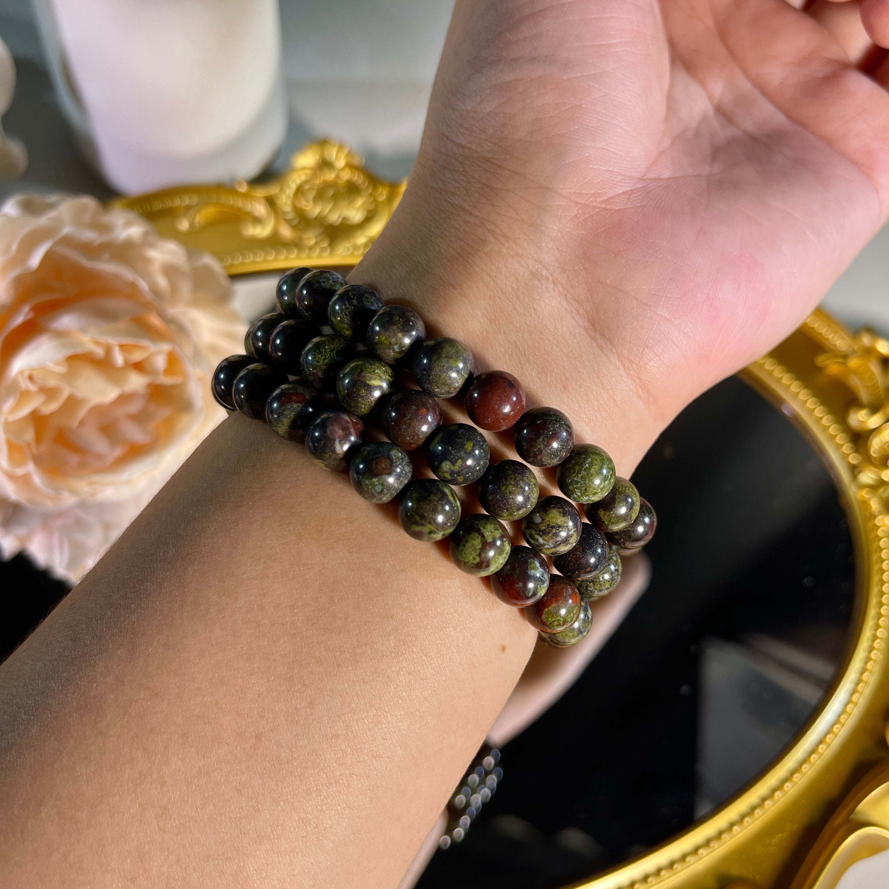 8mm+ Dragon Blood Stone Bracelet 1PC