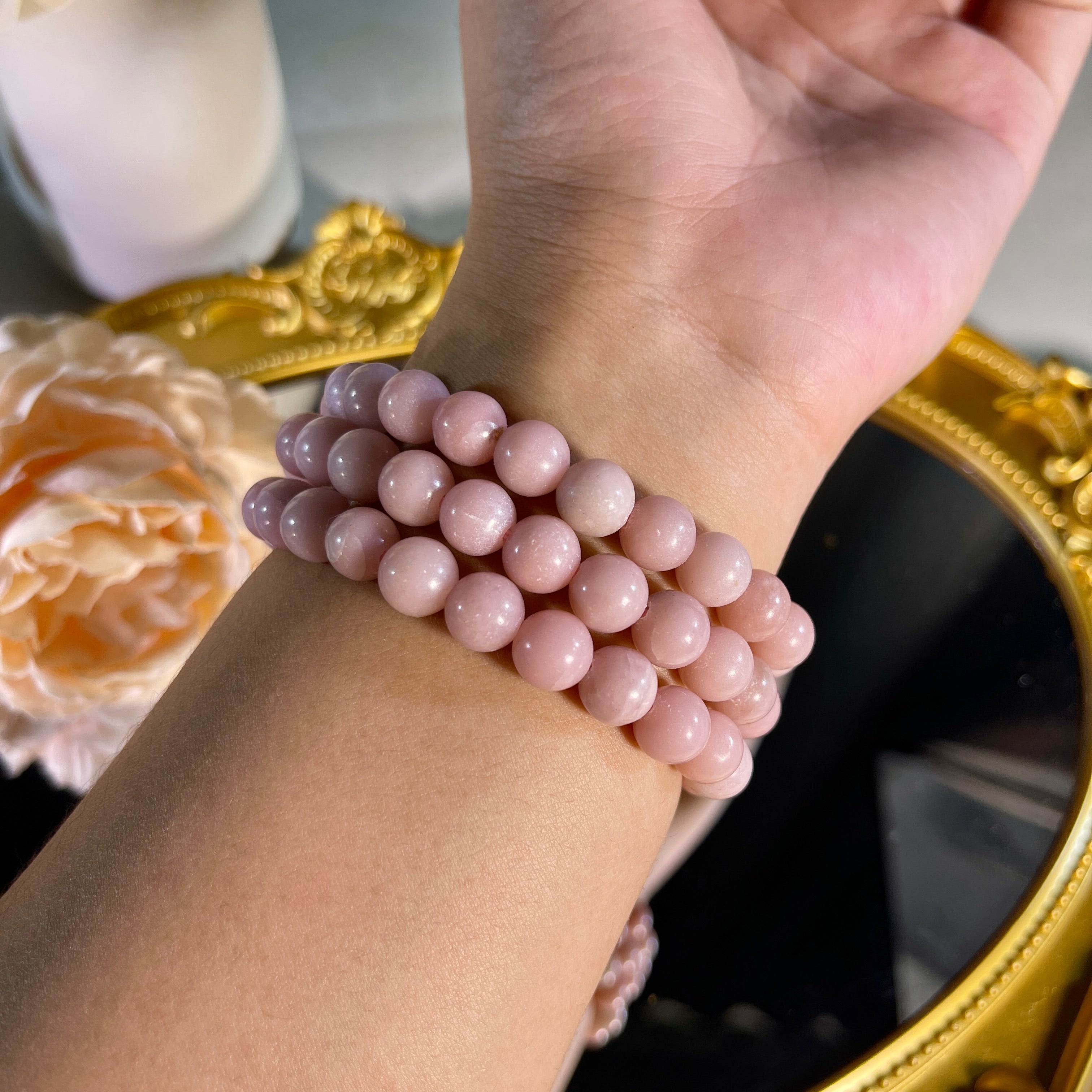 8mm+ Pink Opal Bracelet 1PC