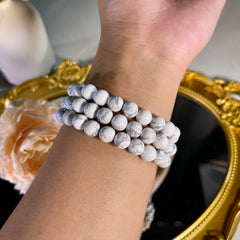 8mm+ Howlite Bracelet 1PC