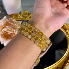 8mm+ Gold Rutile Bracelet 1PC