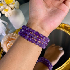 8mm+ Amethyst Bracelet 1PC