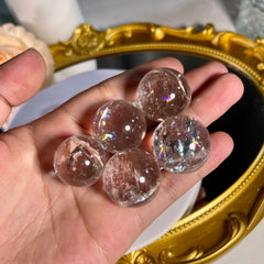 0.8"+ Rainbow Clear Quartz Sphere 1PC