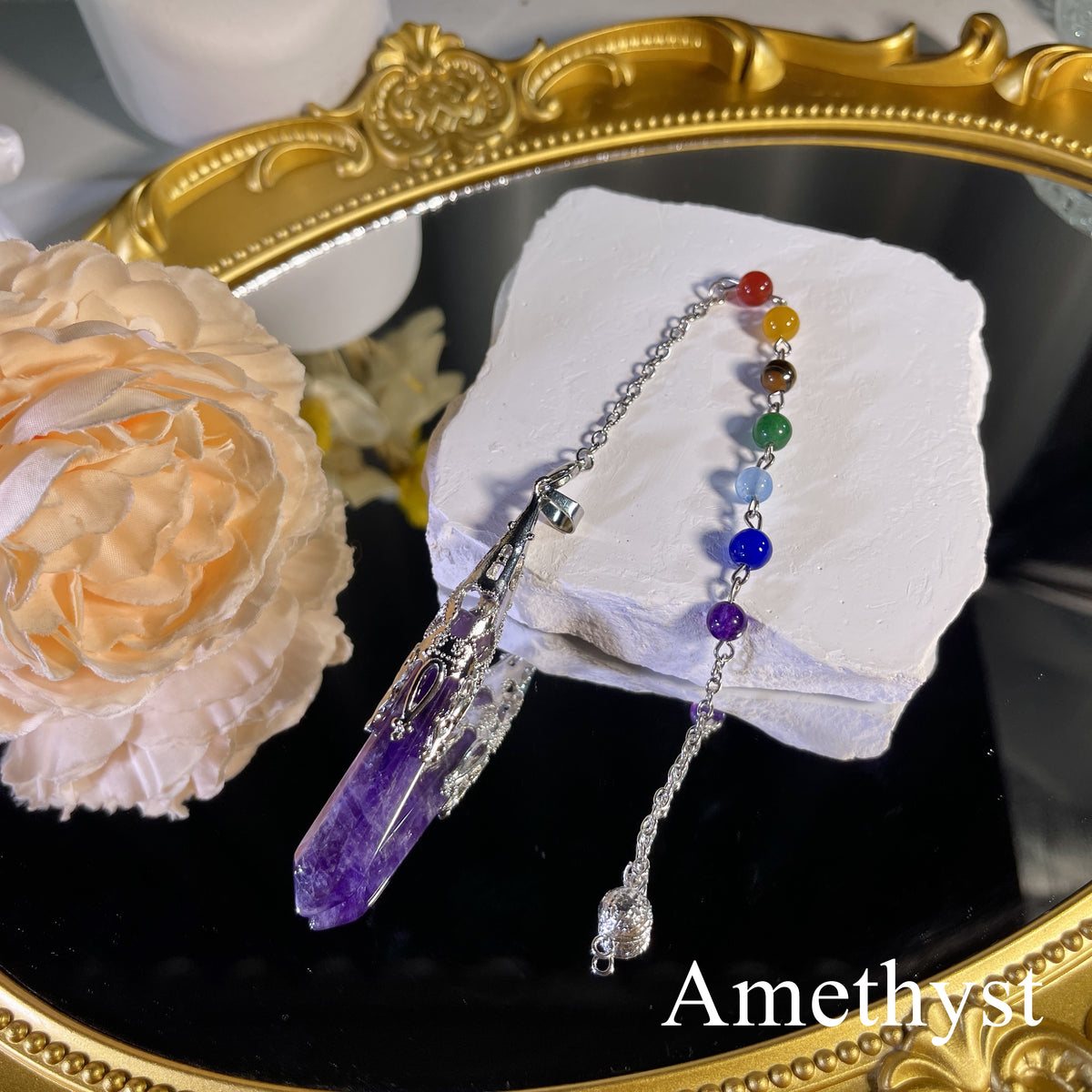 3.0"+ Chakra Crystal Pendulum 1PC