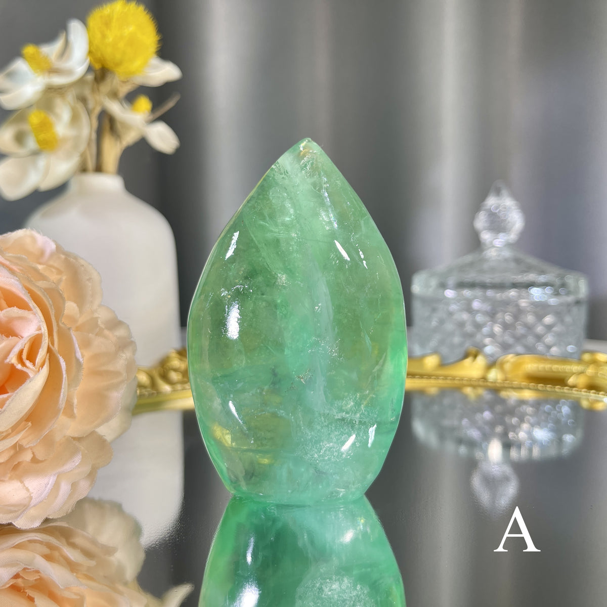 Green Fluorite Flame 1PC