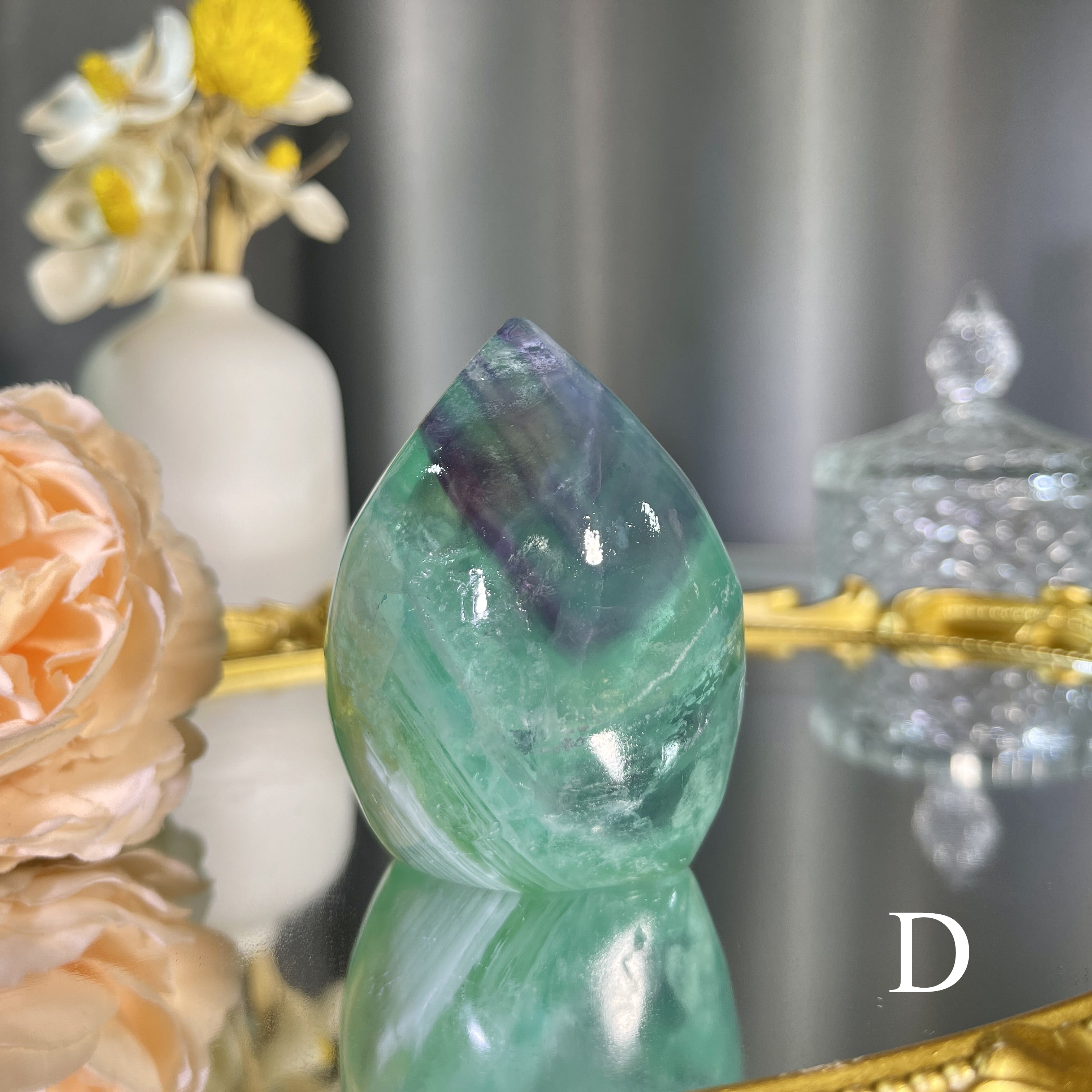 Green Fluorite Flame 1PC