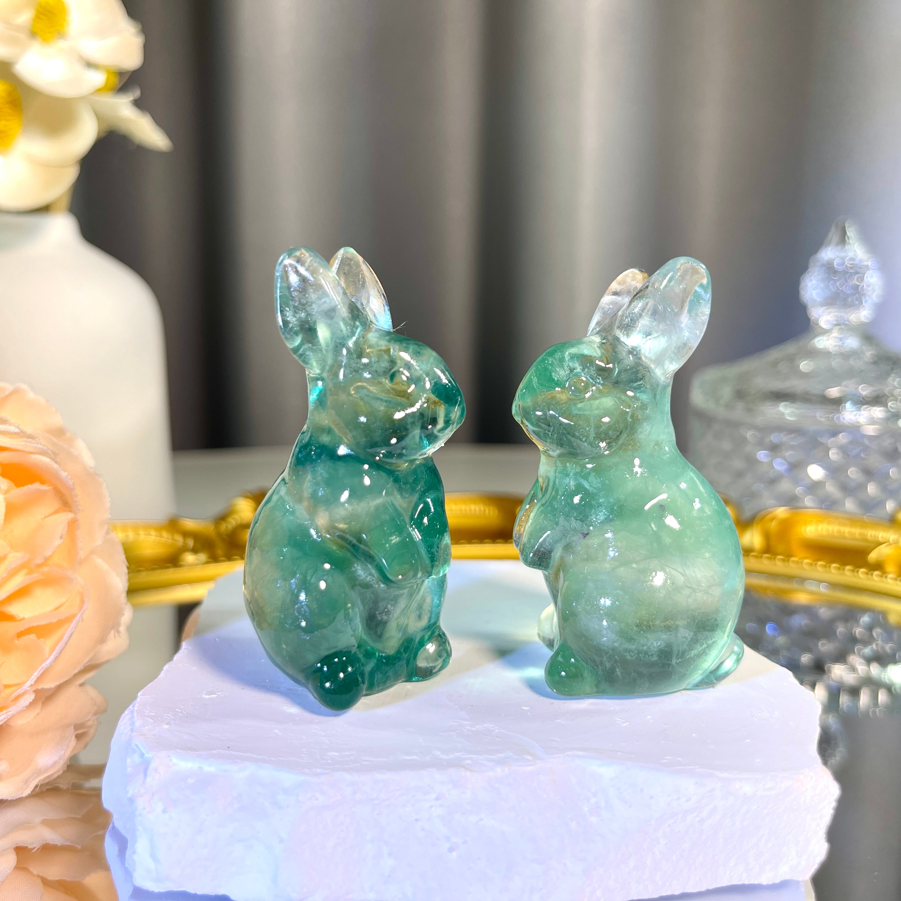 2.2"+ Green Fluorite Rabbit 1PC