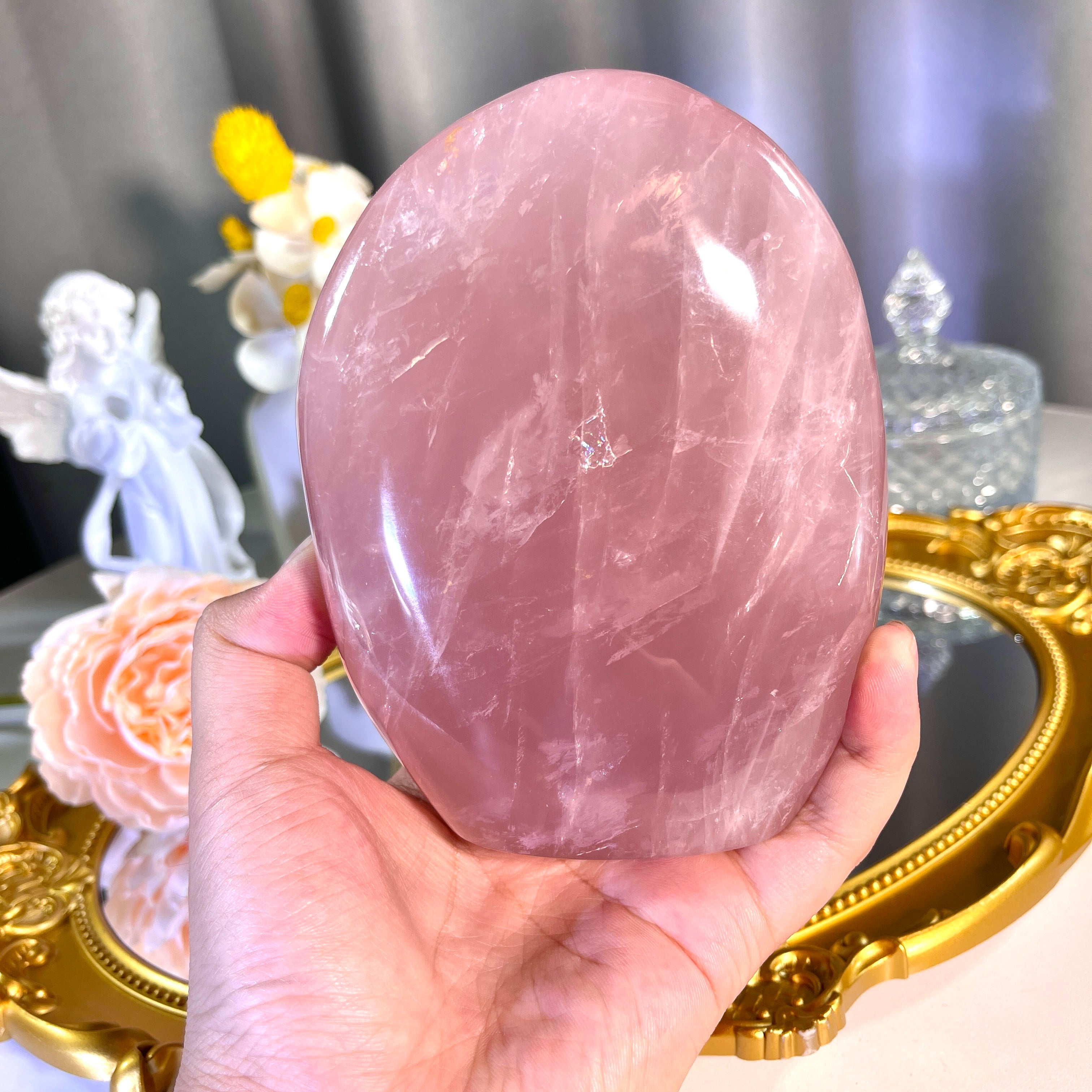 876g Rose Quartz Freeform 1PC