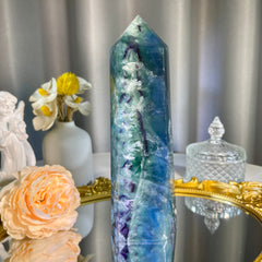 7.8"+ Blue Feather Fluorite Tower 1PC