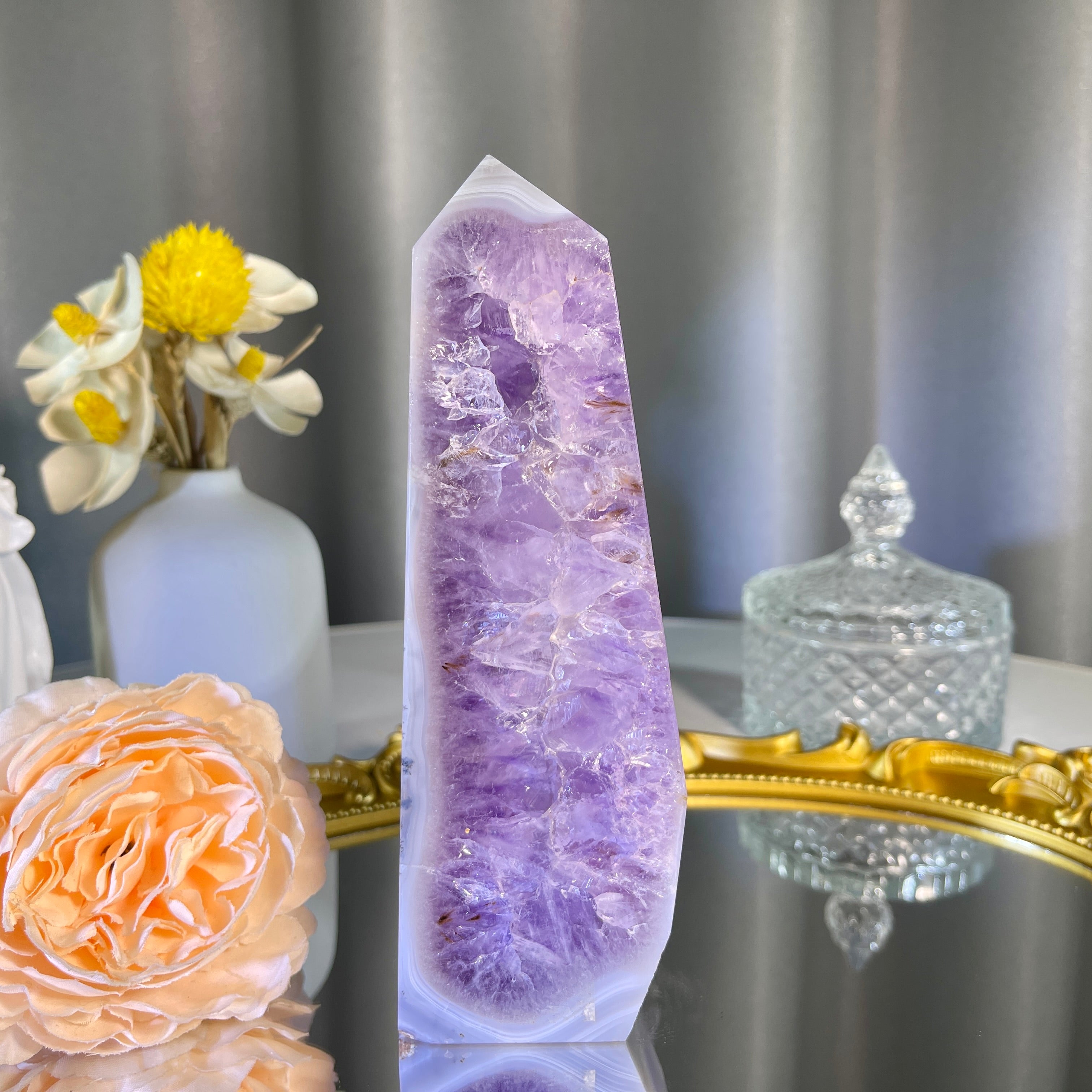 6.1"+ Amethyst Agate Tower 1PC