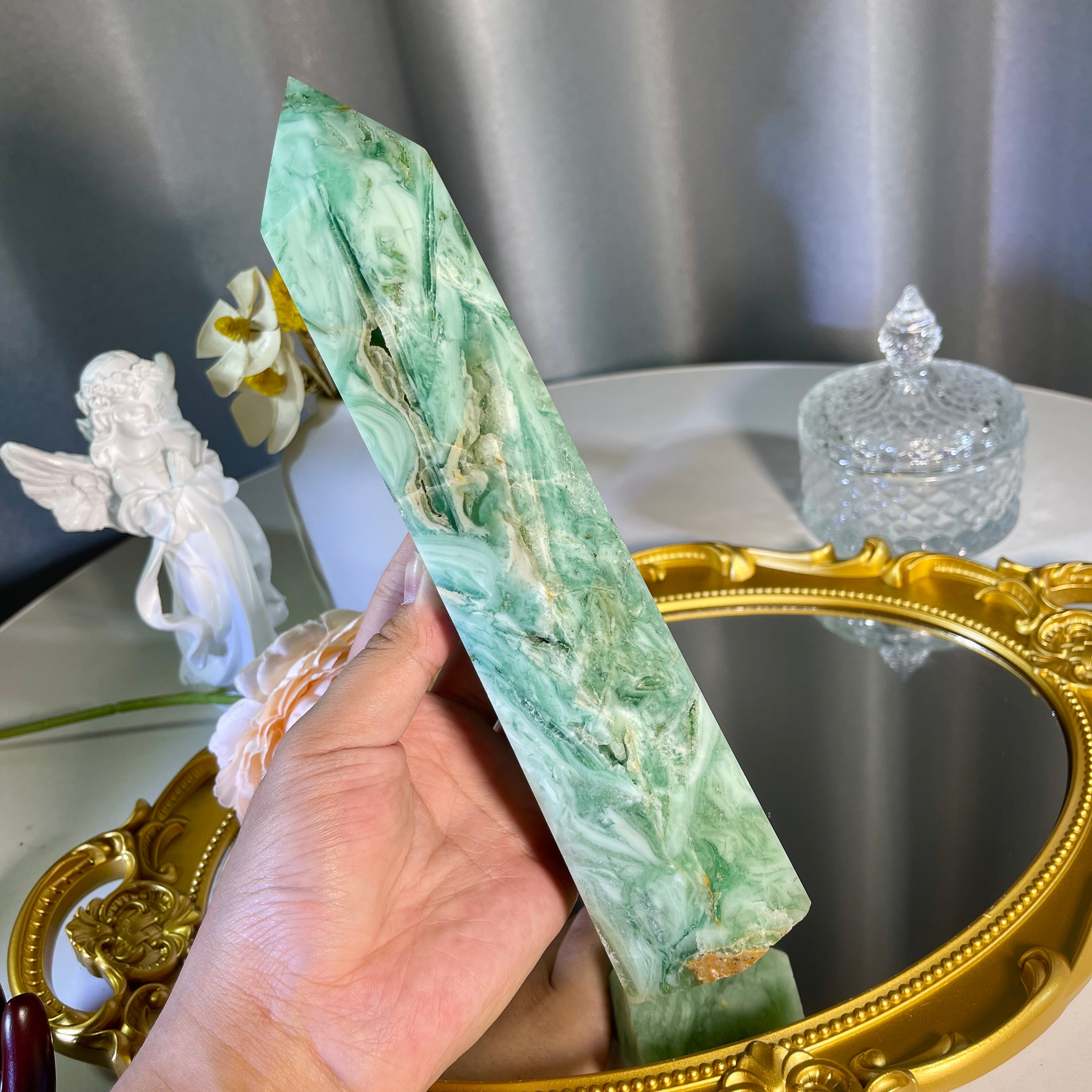 8.5"+ Chrysoprase Tower 1PC