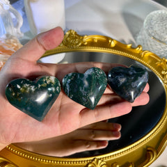 1.7"+ Moss Agate Heart 1PC