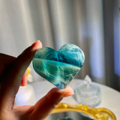 1.6"+ Blue Fluorite Heart 1PC