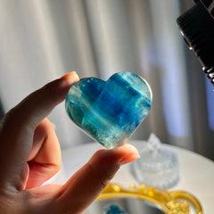 1.6"+ Blue Fluorite Heart 1PC