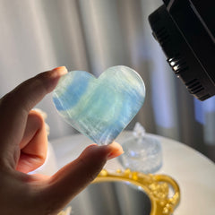 1.6"+ Blue Fluorite Heart 1PC