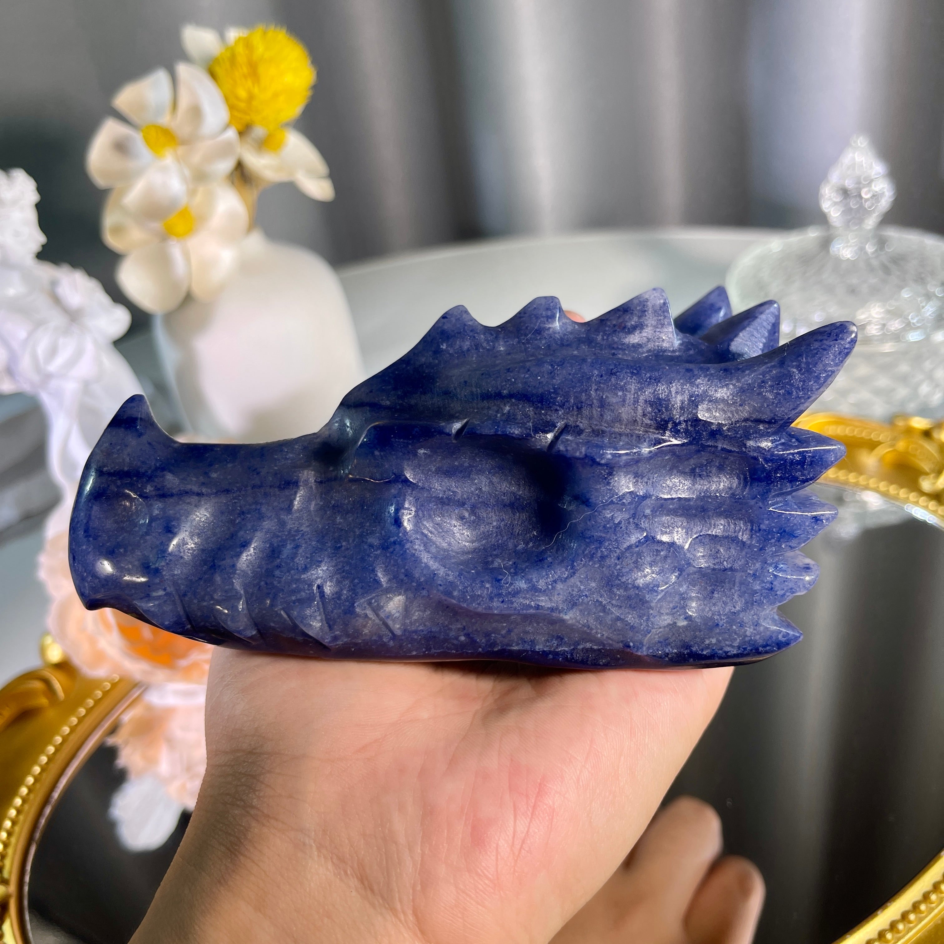 4.9"+ Blue Aventurine Dragon Head 1PC