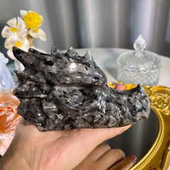 5.8"+ Larvikite Dragon Head 1PC