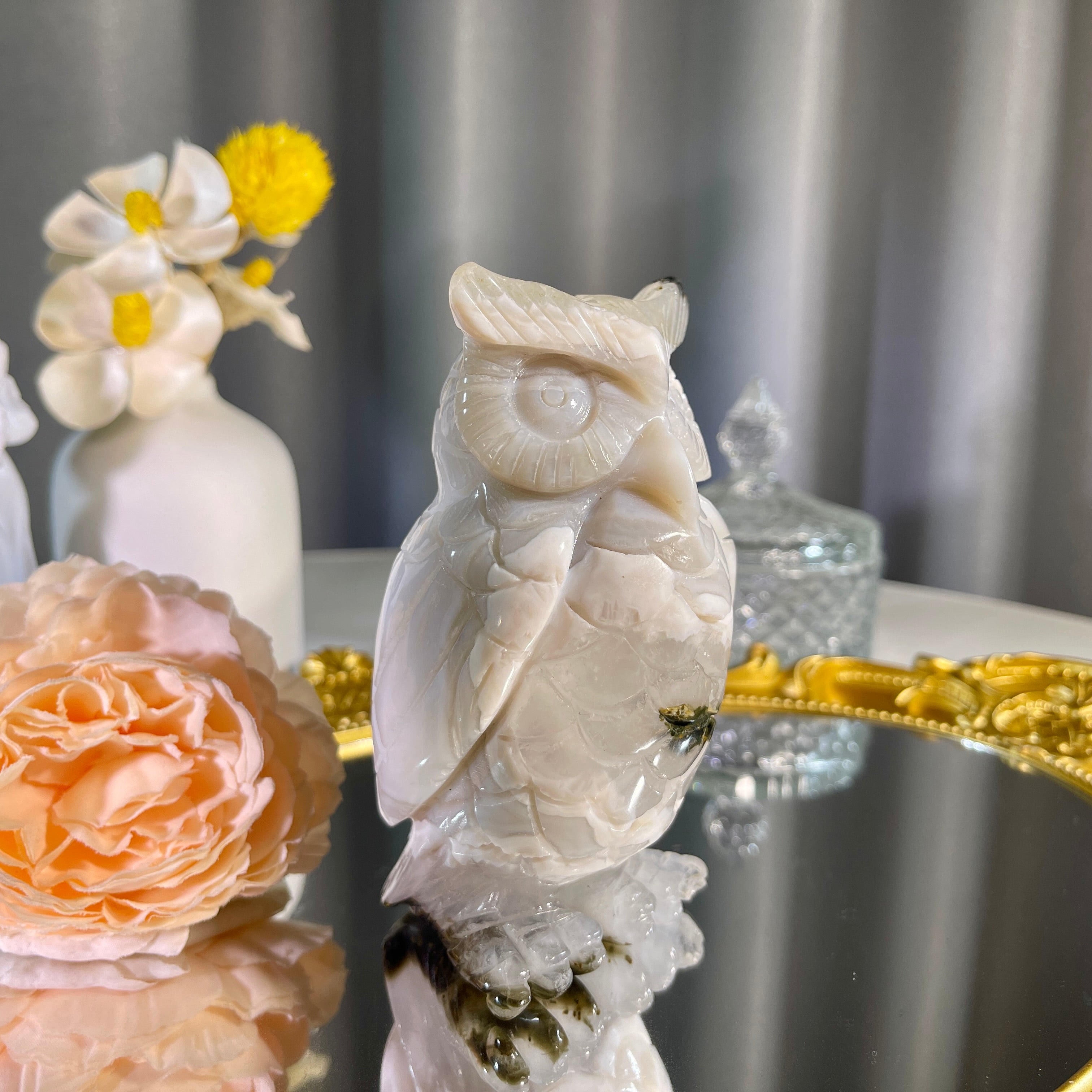 4.5"+ Agate Owl 1PC