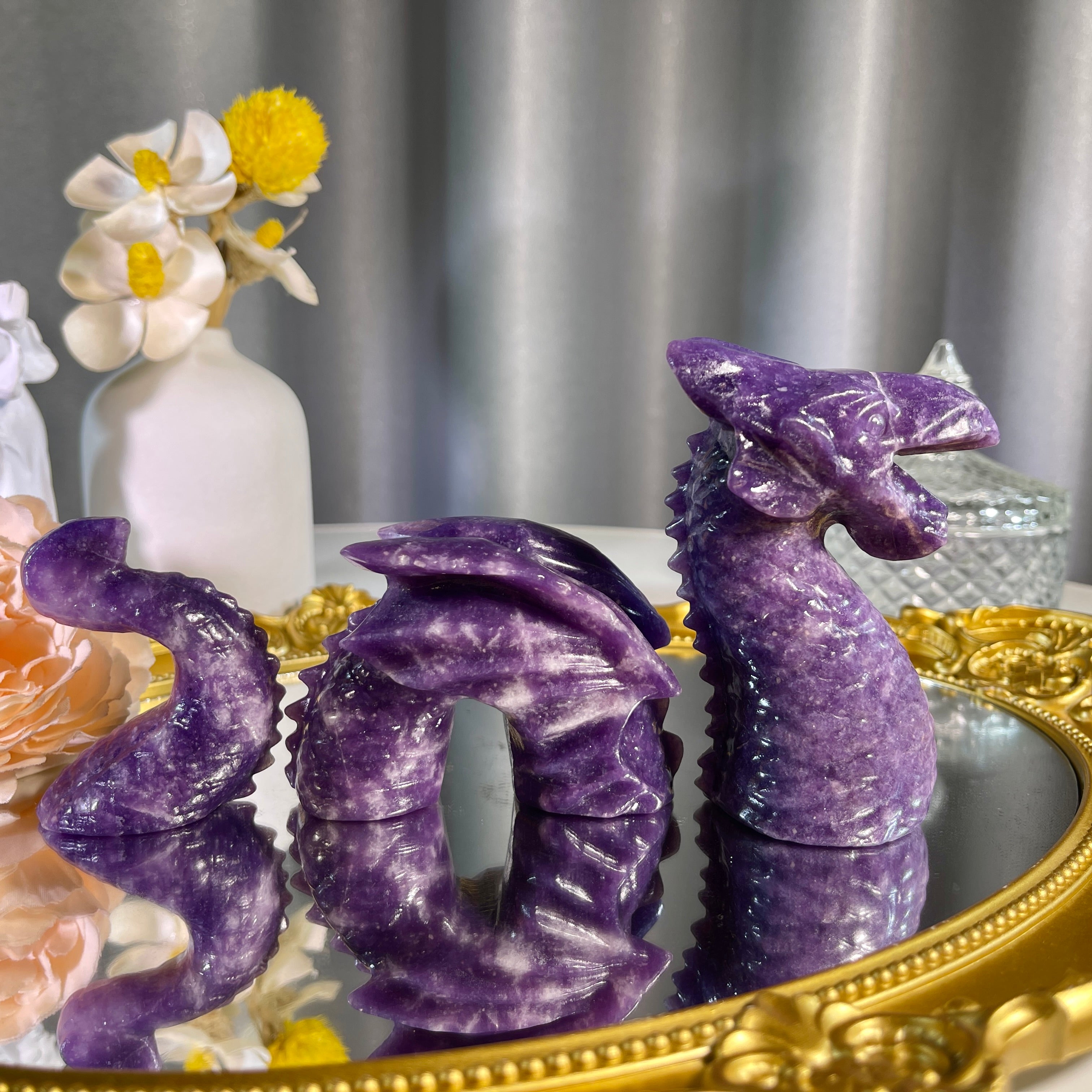 6.3"+ Lepidolite Dragon 1Set