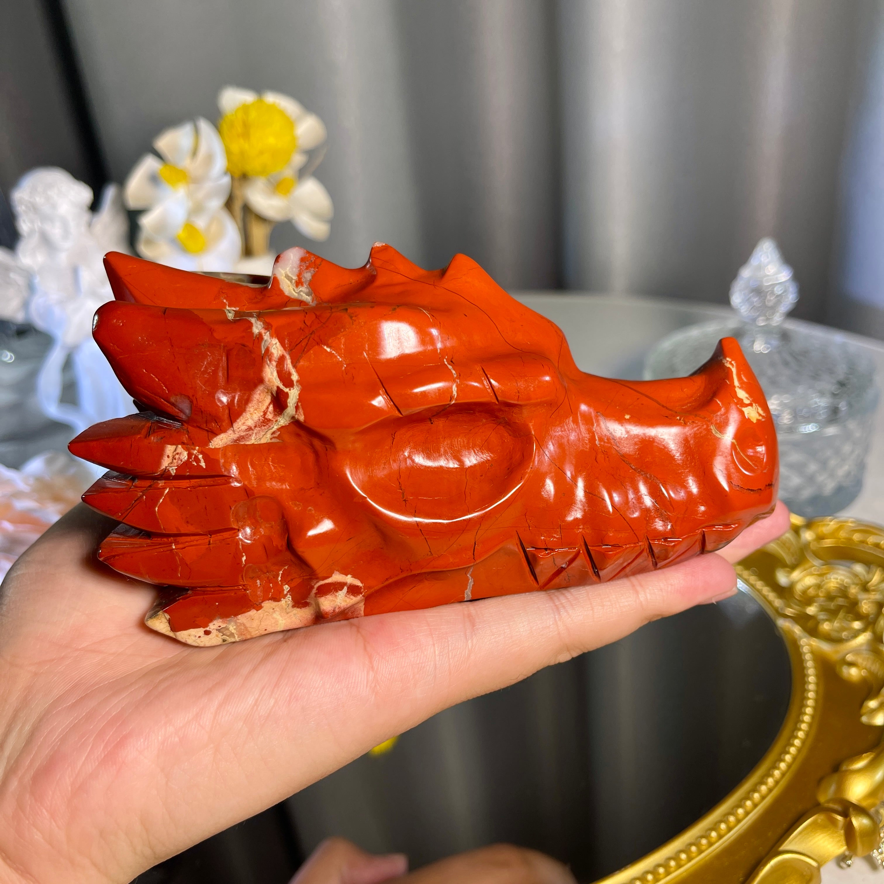 5.0"+ Red Jasper Dragon Head 1PC