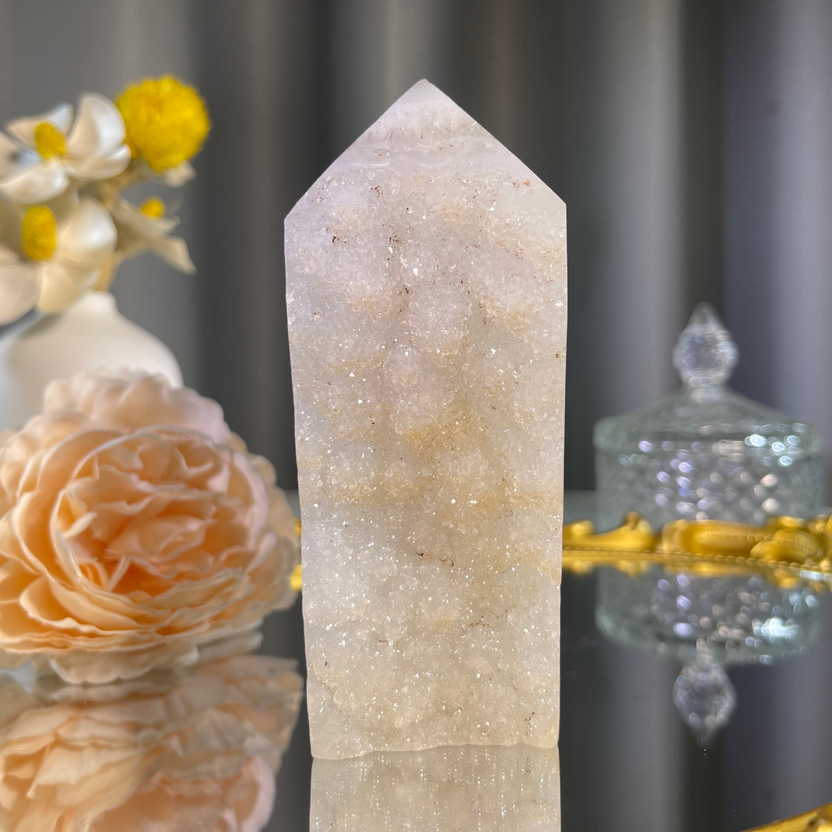 4.3"+ Druzy Quartz Tower 1PC