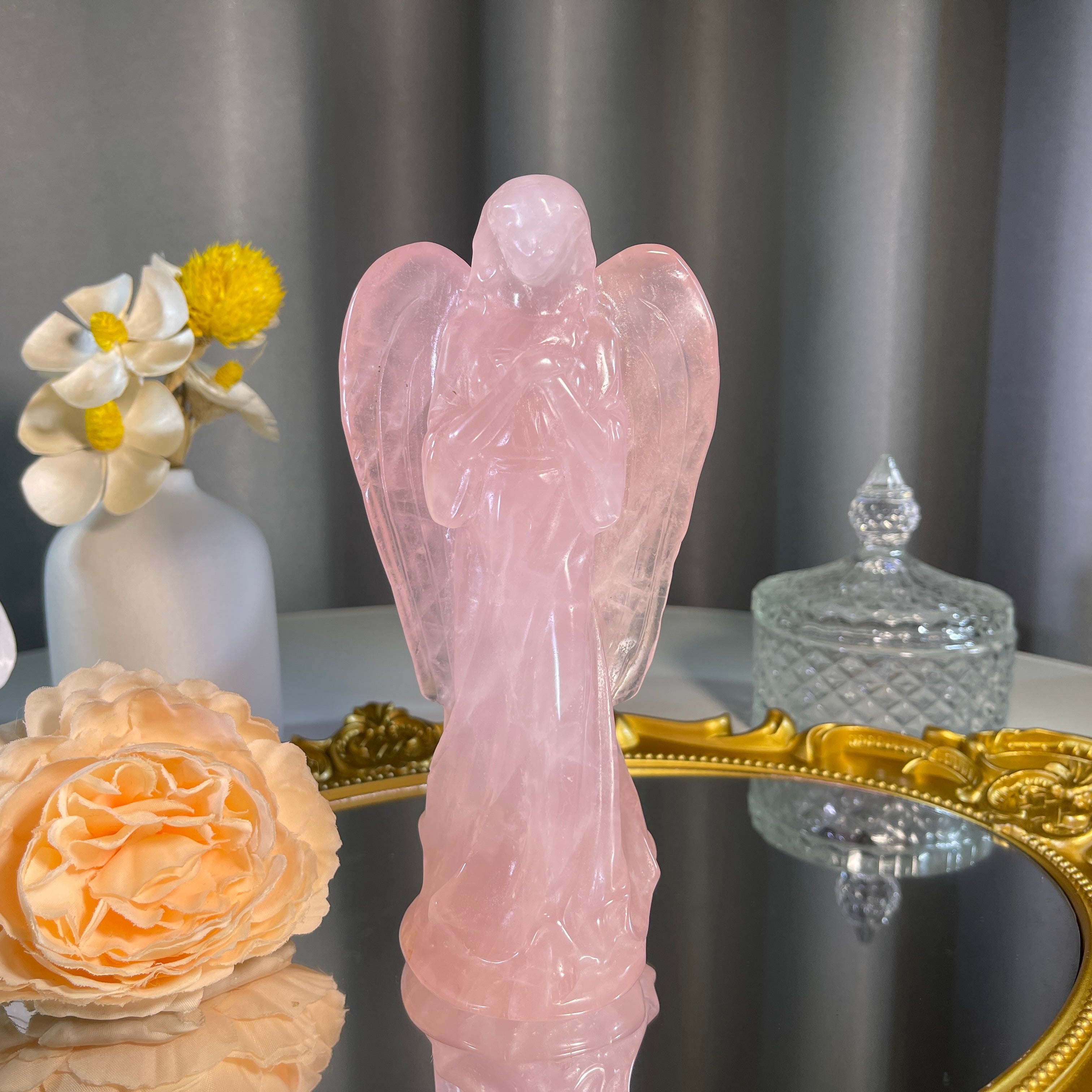 6.2"+ Rose Quartz Angel 1PC