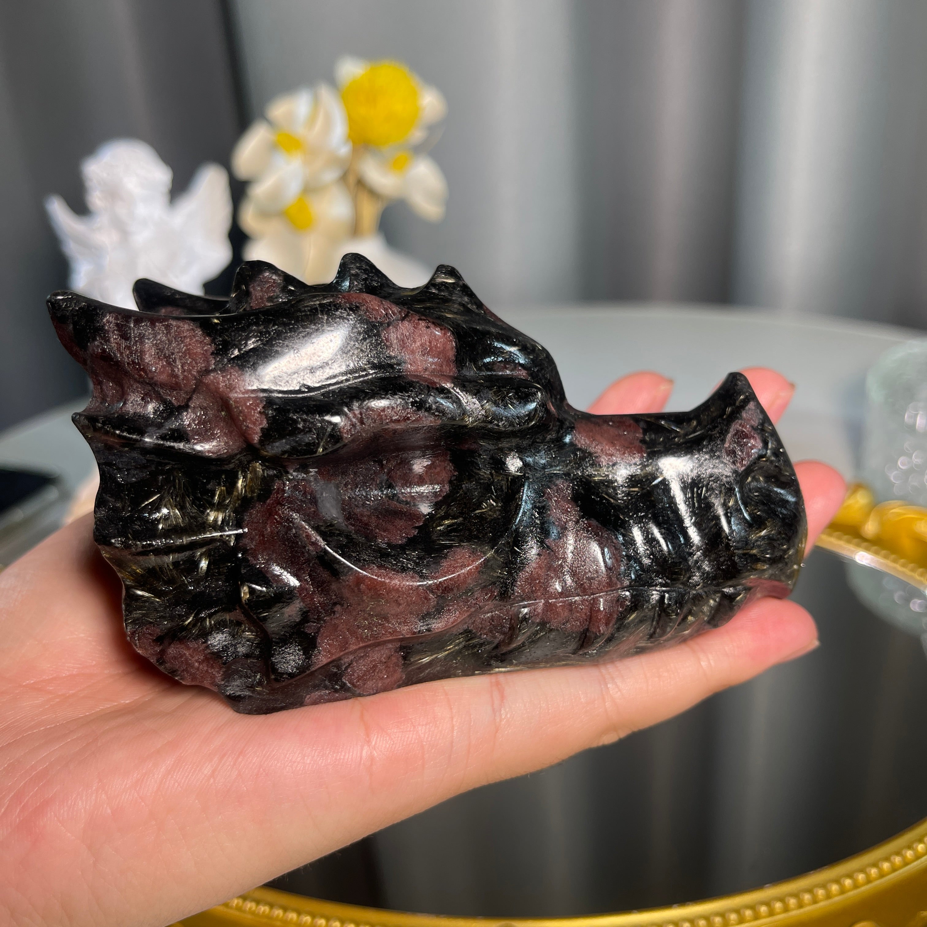 4.4"+ Garnet Dragon Head 1PC