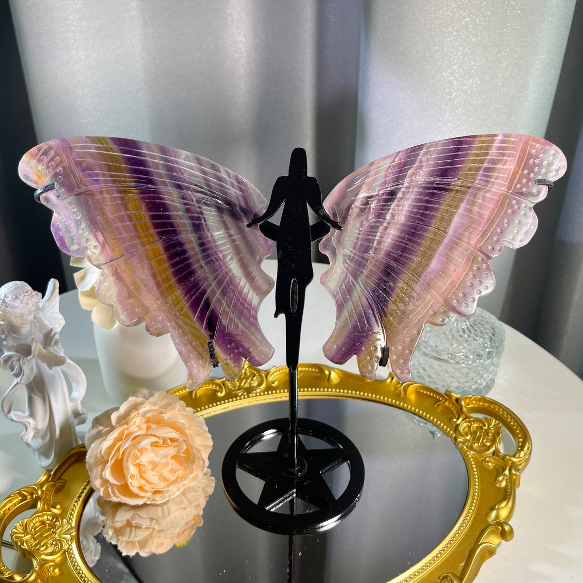 8.8“+ Rainbow Fluorite Fairy Wing 1PC