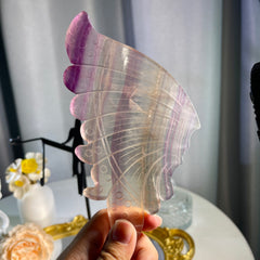 9.2"+ Purple Fluorite Fairy Wing 1PC