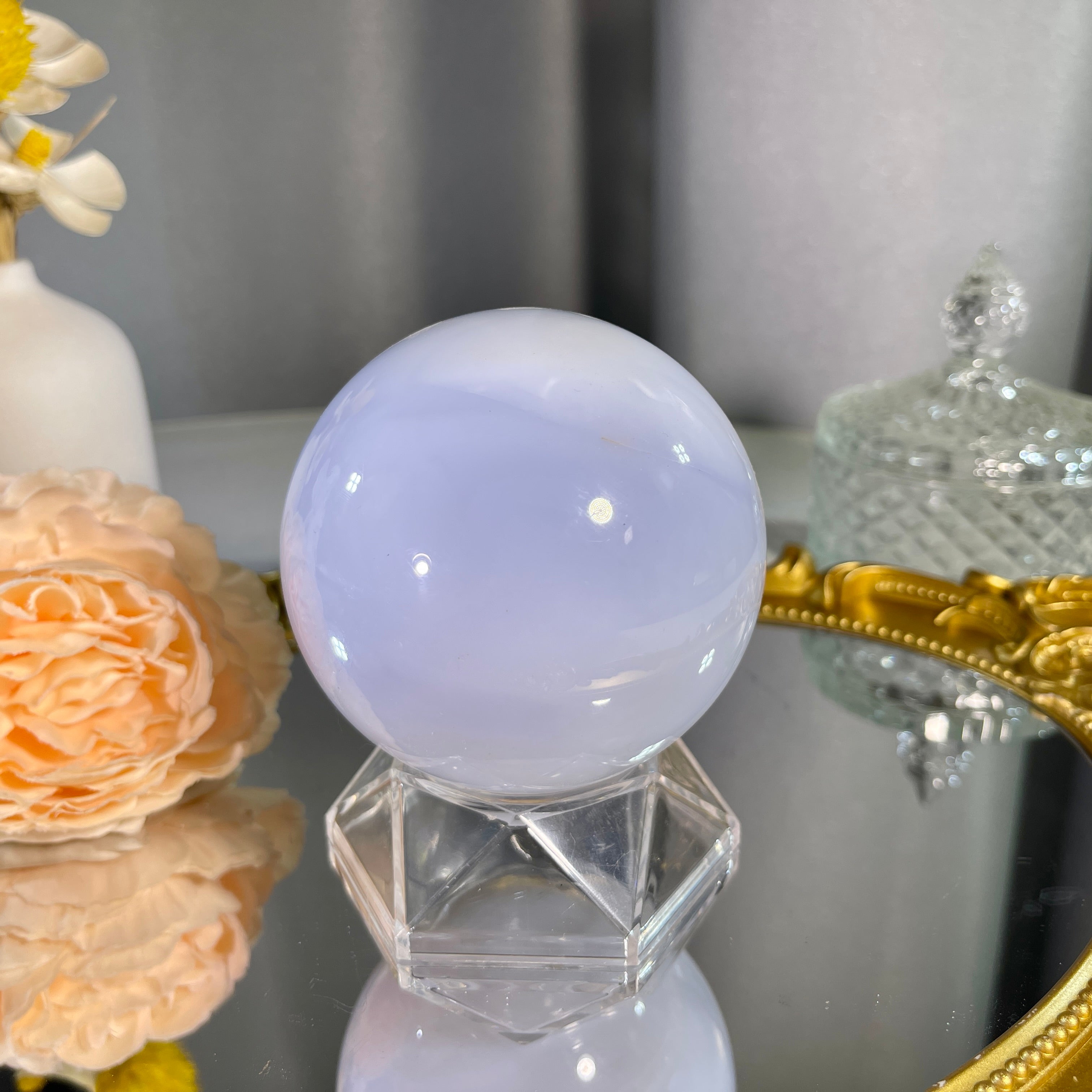 3.0"+ Blue Chalcedony Sphere 1PC